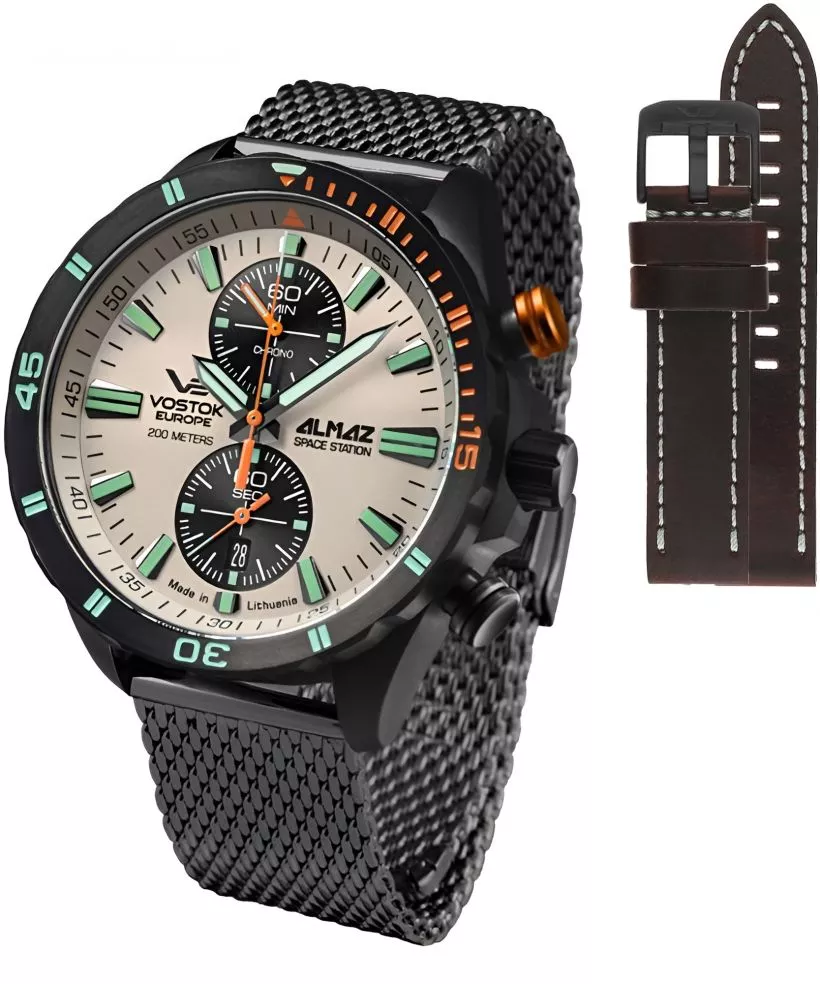 Zegarek męski Vostok Europe Almaz Chrono Limited Edition + paski Vostok