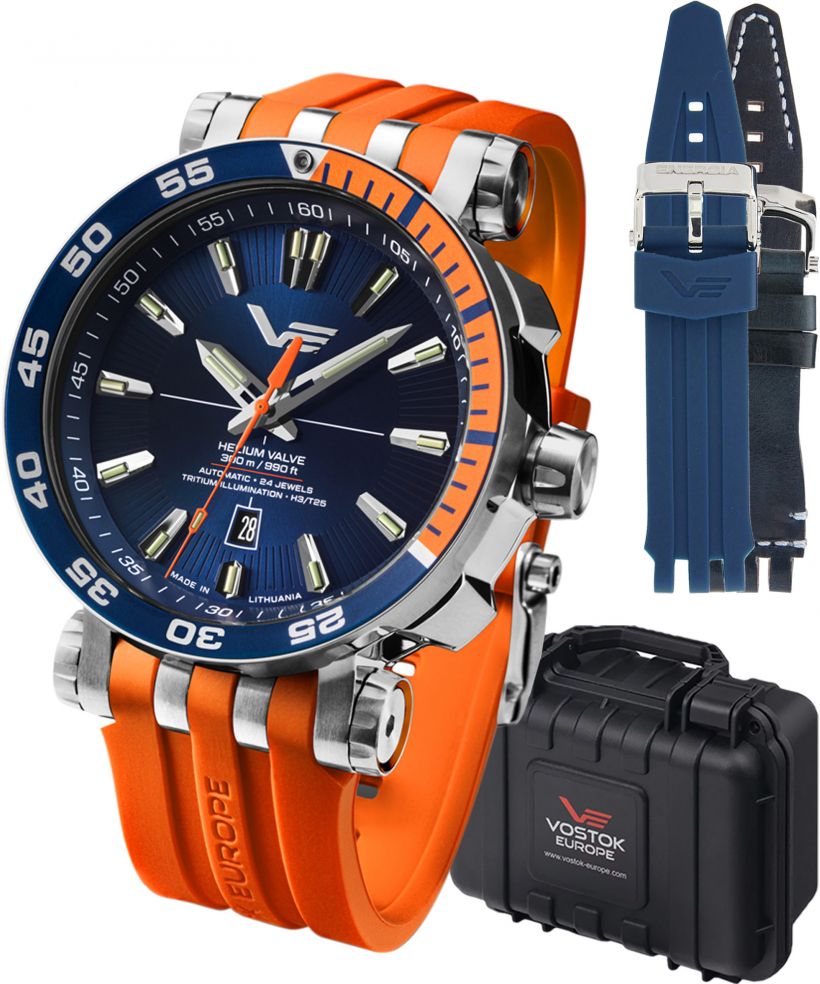 Zegarek męski Vostok Europe Helium Valve Automatic Tritium Illumination SET + 2 paski Vostok