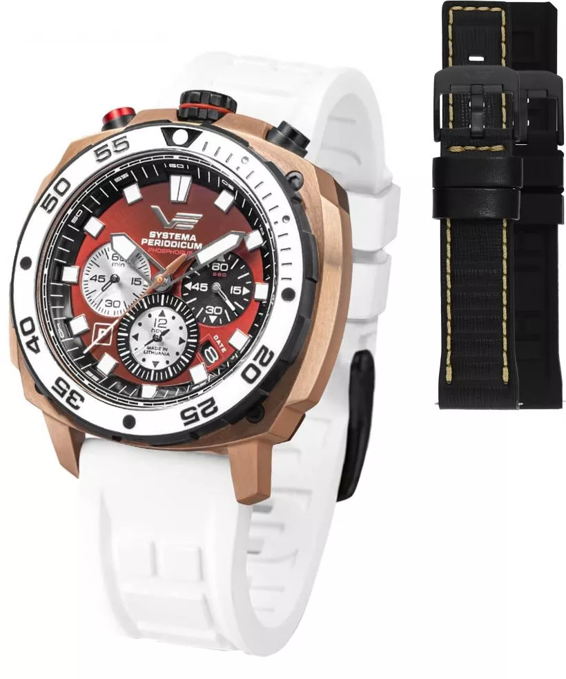 Zegarek męski Vostok Europe Systema Periodicum Phosphorus Chronograph SET Limited Edition + 2 paski Vostok