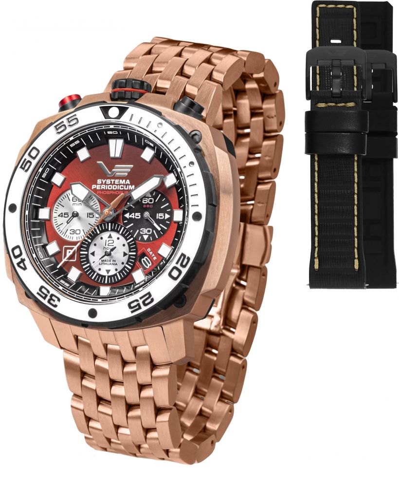 Zegarek męski Vostok Europe Systema Periodicum Phosphorus Chronograph SET Limited Edition + 2 paski Vostok