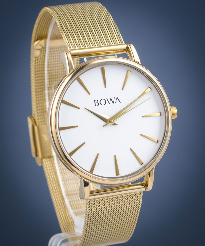Zegarek damski BOWA Praha White-Gold Mesh 38