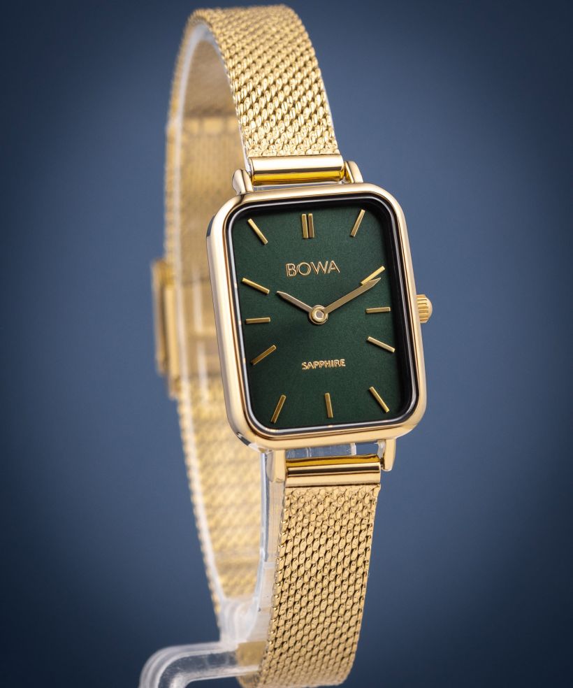 Zegarek damski BOWA Dubai Green-Gold Mesh 20
