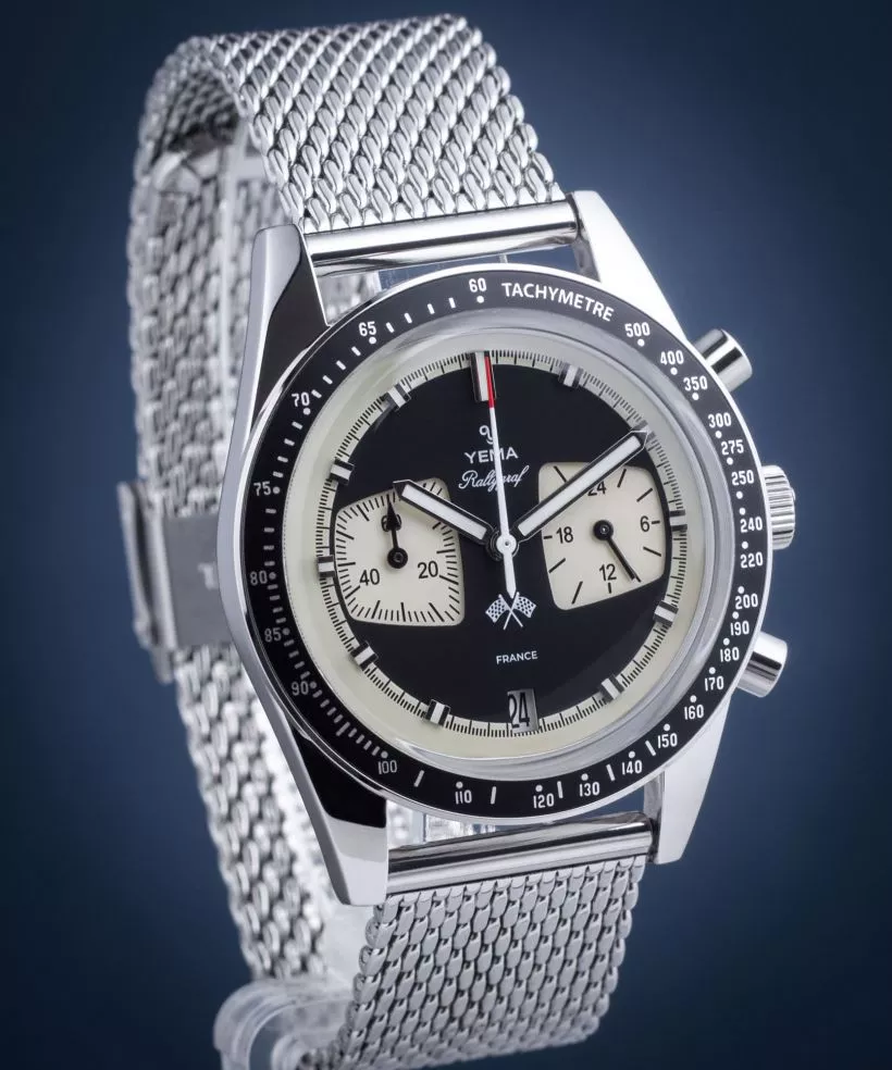 Zegarek męski Yema Rallygraf Reverse Panda Chronograph Meca-Quartz