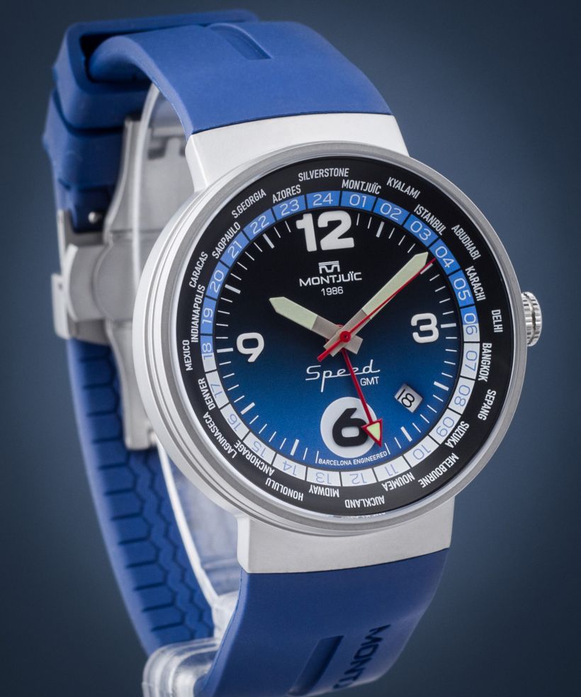 Zegarek męski Montjuic Speed GMT Melbourne Blue