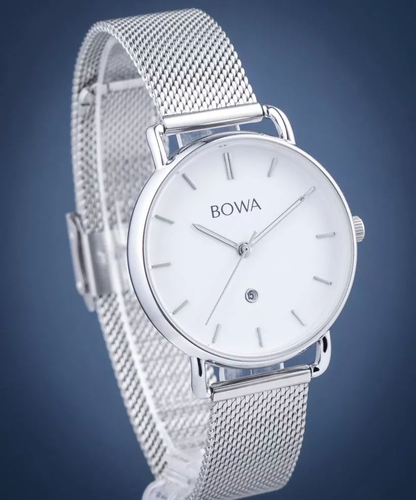 Zegarek damski BOWA Milan White-Silver Mesh 34