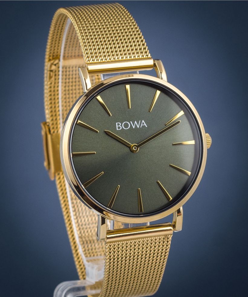 Zegarek damski BOWA New York Green-Gold Mesh 38