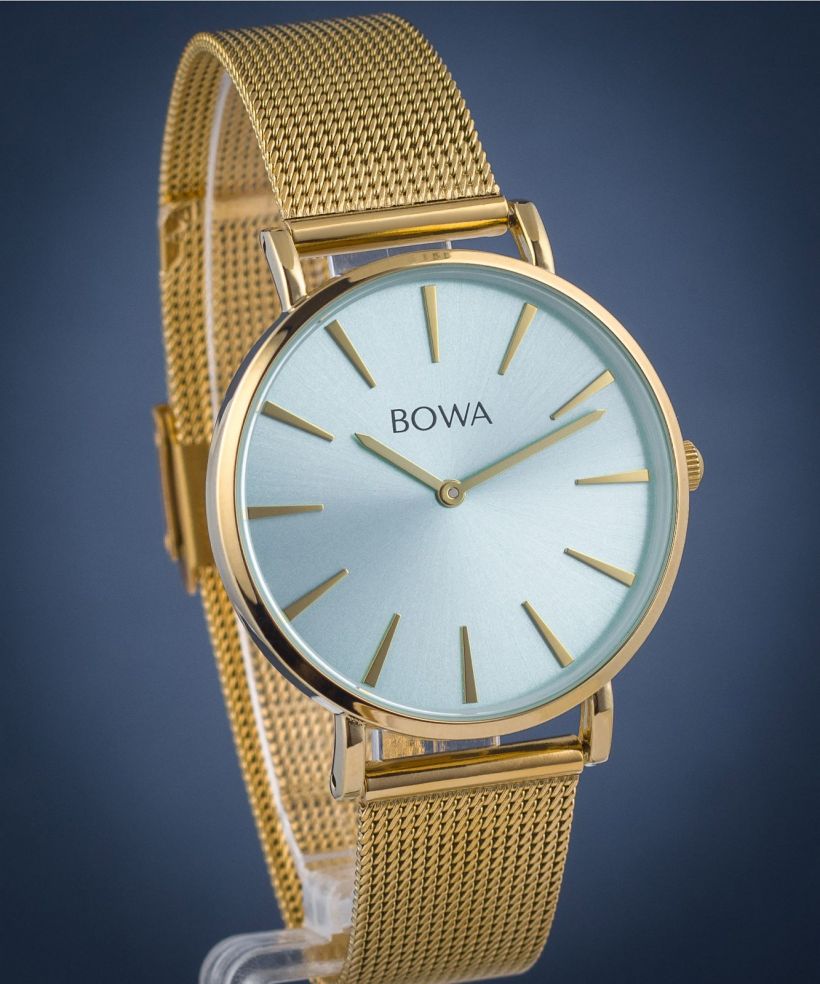 Zegarek damski BOWA New York Light-Mint Gold Mesh 38