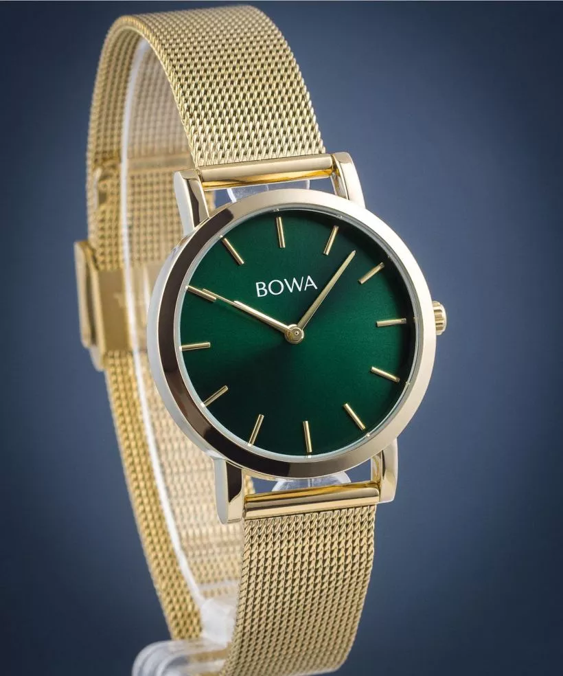 Zegarek damski BOWA Tokyo Green Gold Mesh 33