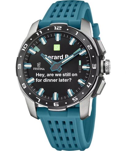 Zegarek Hybrydowy męski Festina Connected Full D Turquise Titanium