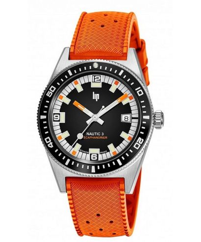 Zegarek Lip Nautic 3 Scaphandrier Orange G100 Automatic