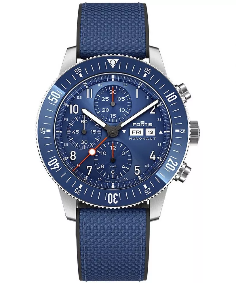 Zegarek męski Fortis Novonaut N-42 Cobalt Blue Hybrid Strap