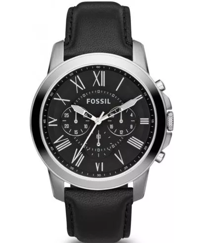 Fossil GRANT Black Leather Strap 44mm FS4812