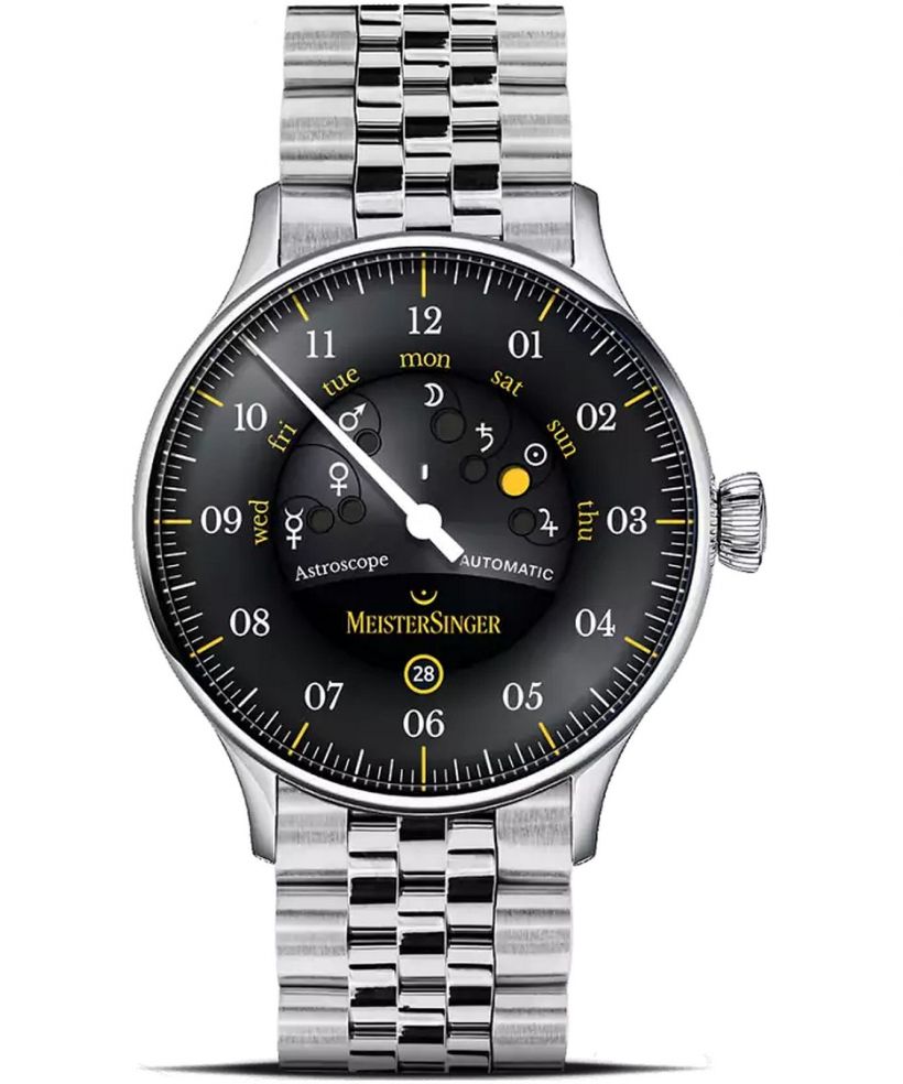 Zegarek męski MeisterSinger Astroscope Black/Yellow Automatic Limited Edition