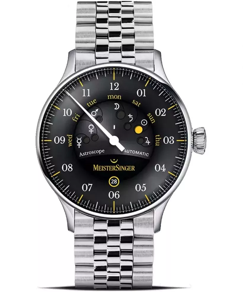 Zegarek męski MeisterSinger Astroscope Black/Yellow Automatic Limited Edition