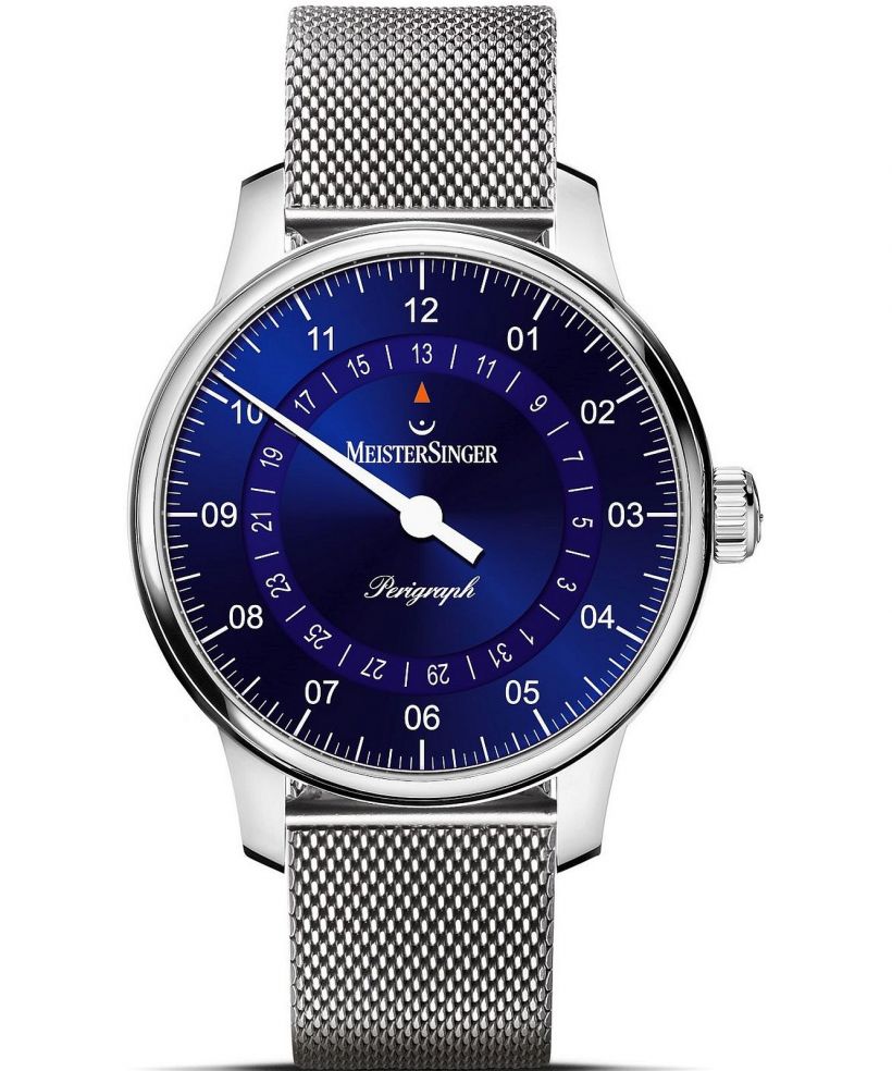 Zegarek męski MeisterSinger Perigraph - 38mm Sunburst Blue