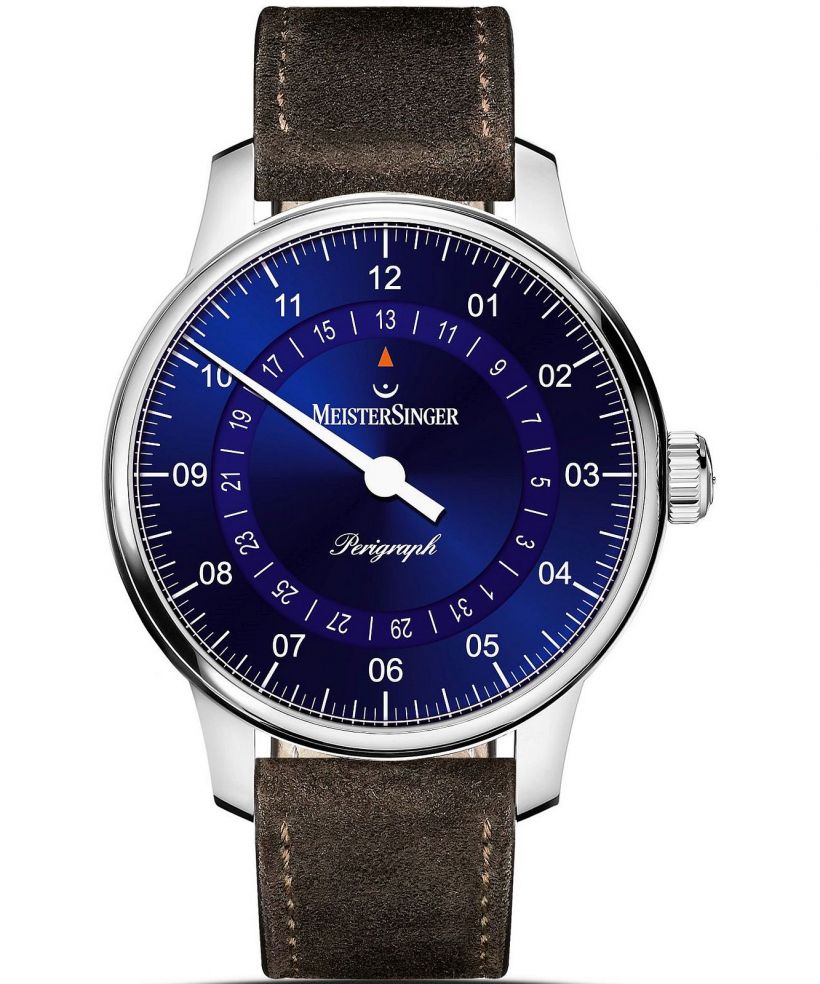 Zegarek męski MeisterSinger Perigraph - 38mm Sunburst Blue