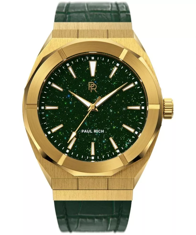 Zegarek męski Paul Rich Star Dust Green Gold Leather 45