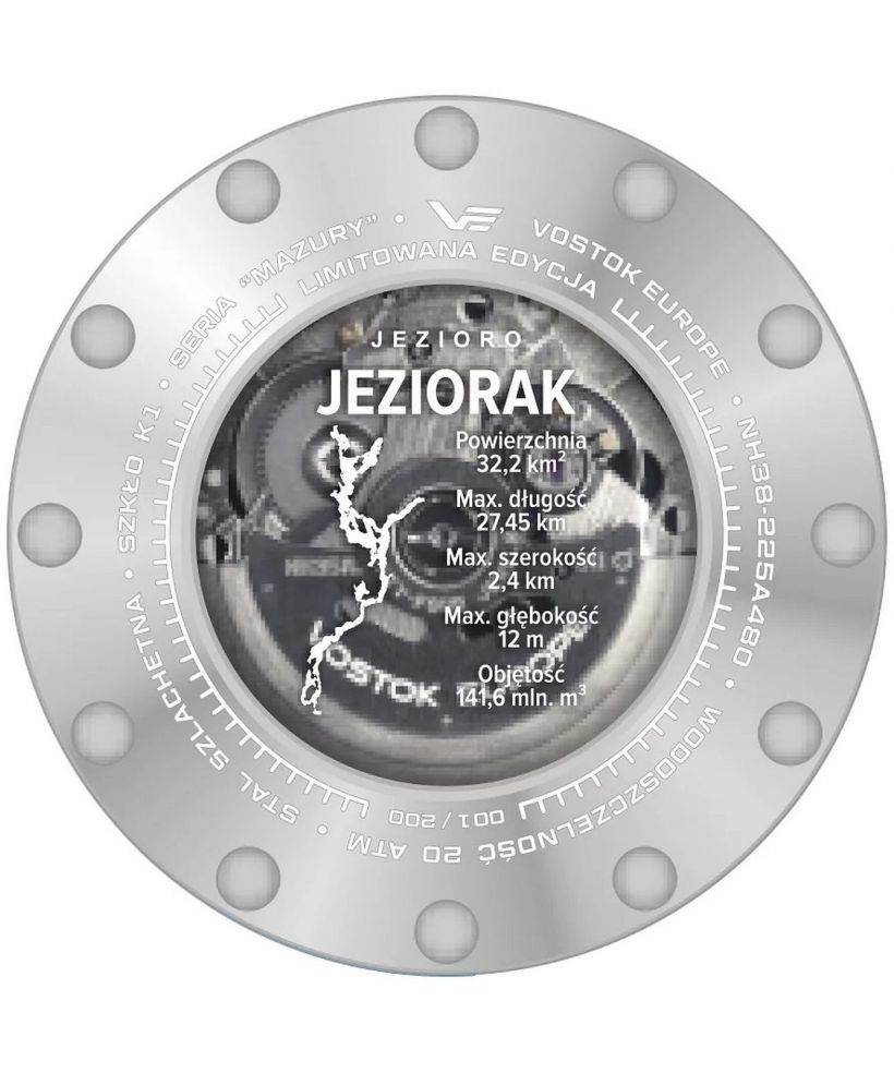 Zegarek męski Vostok Europe Mazury Jezioro Jeziorak Open Heart Automatic Limited Edition
