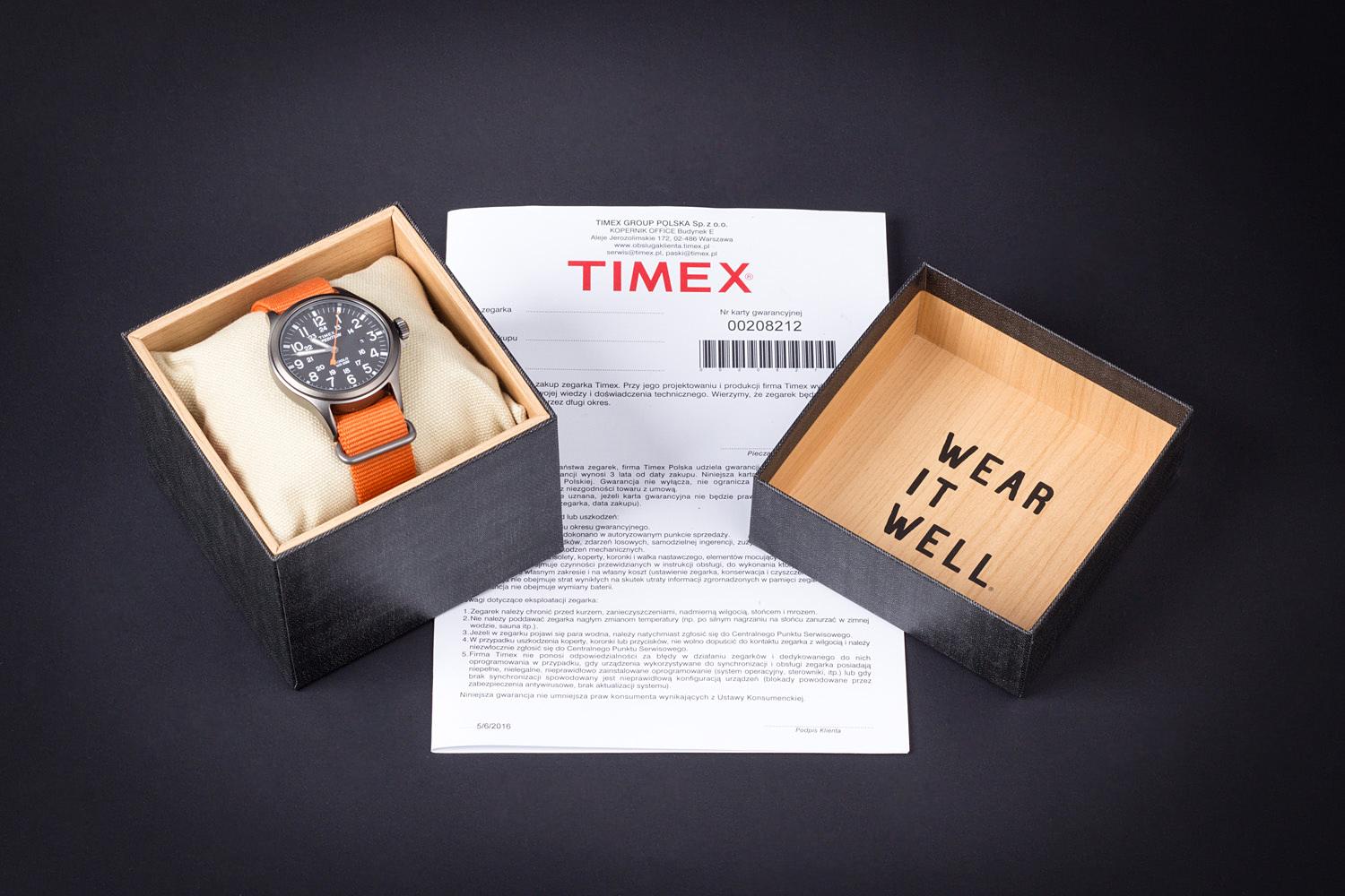 Pudełko i gwarancja Timex