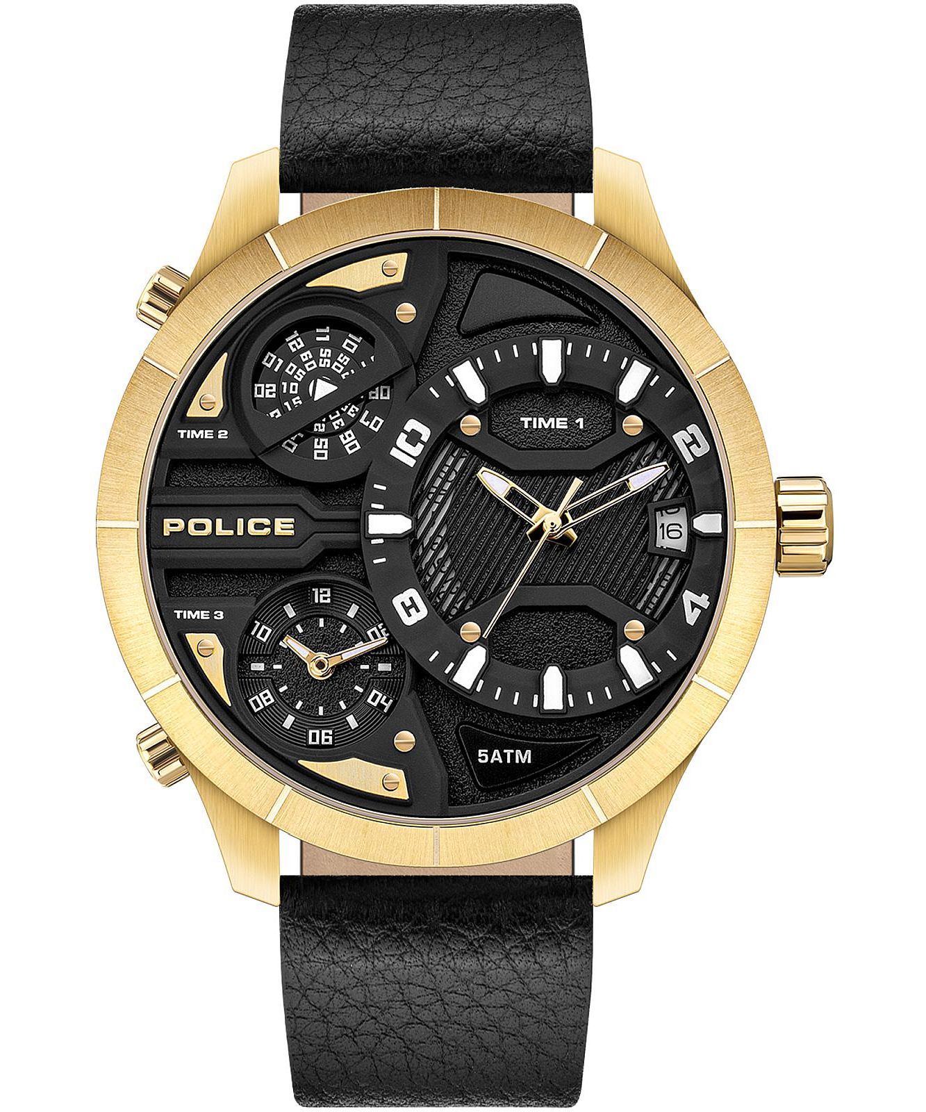 Reloj Police Bushmaster 3H Fecha Azul - Hombre | Analógico | Correa Marrón | Calendario