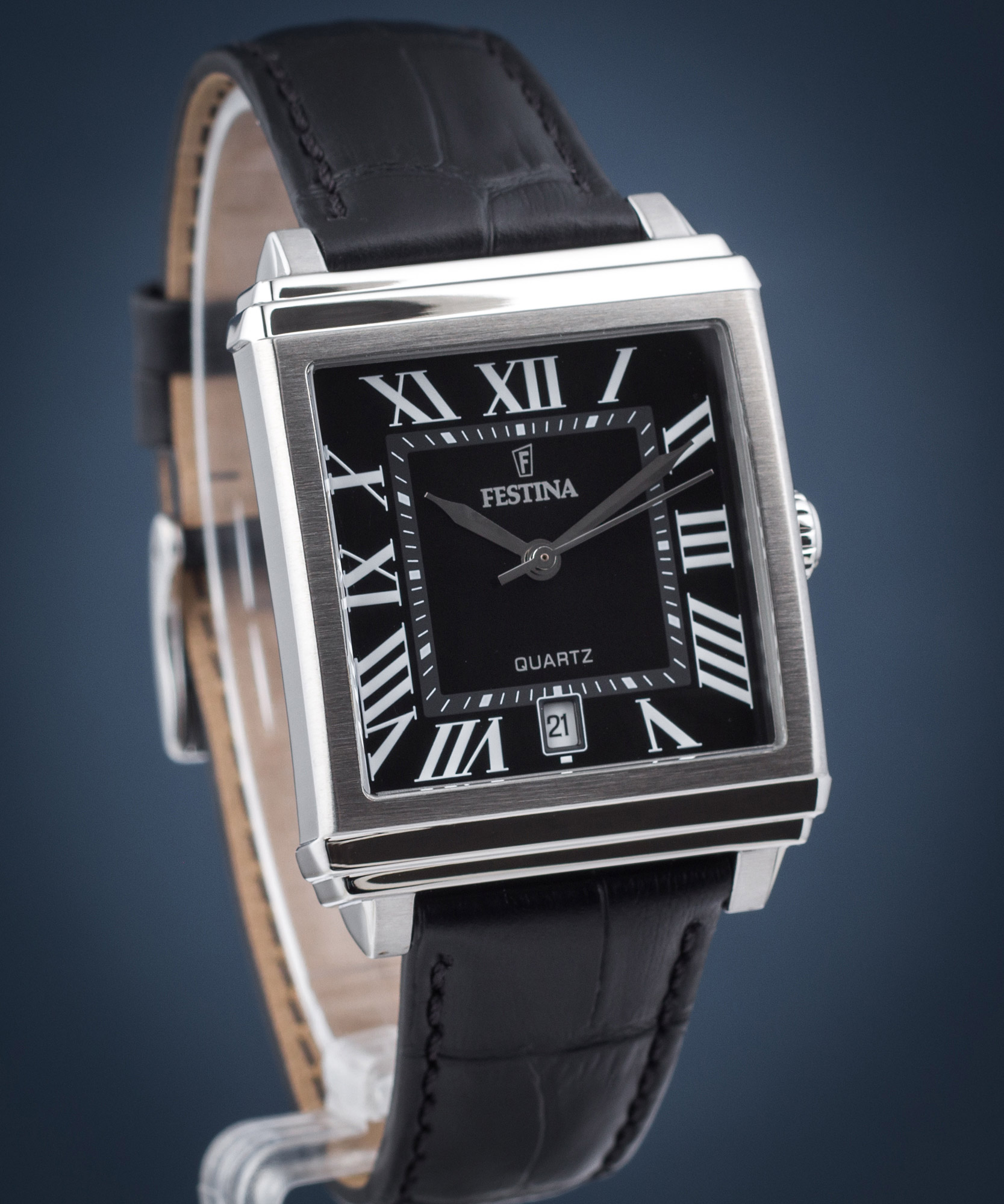 Festina Orologio Uomo F20681/3 On The Square – Cassa Rettangolare Acciaio 316L Grigio, Cinturino Pelle Nero, Quarzo - 2