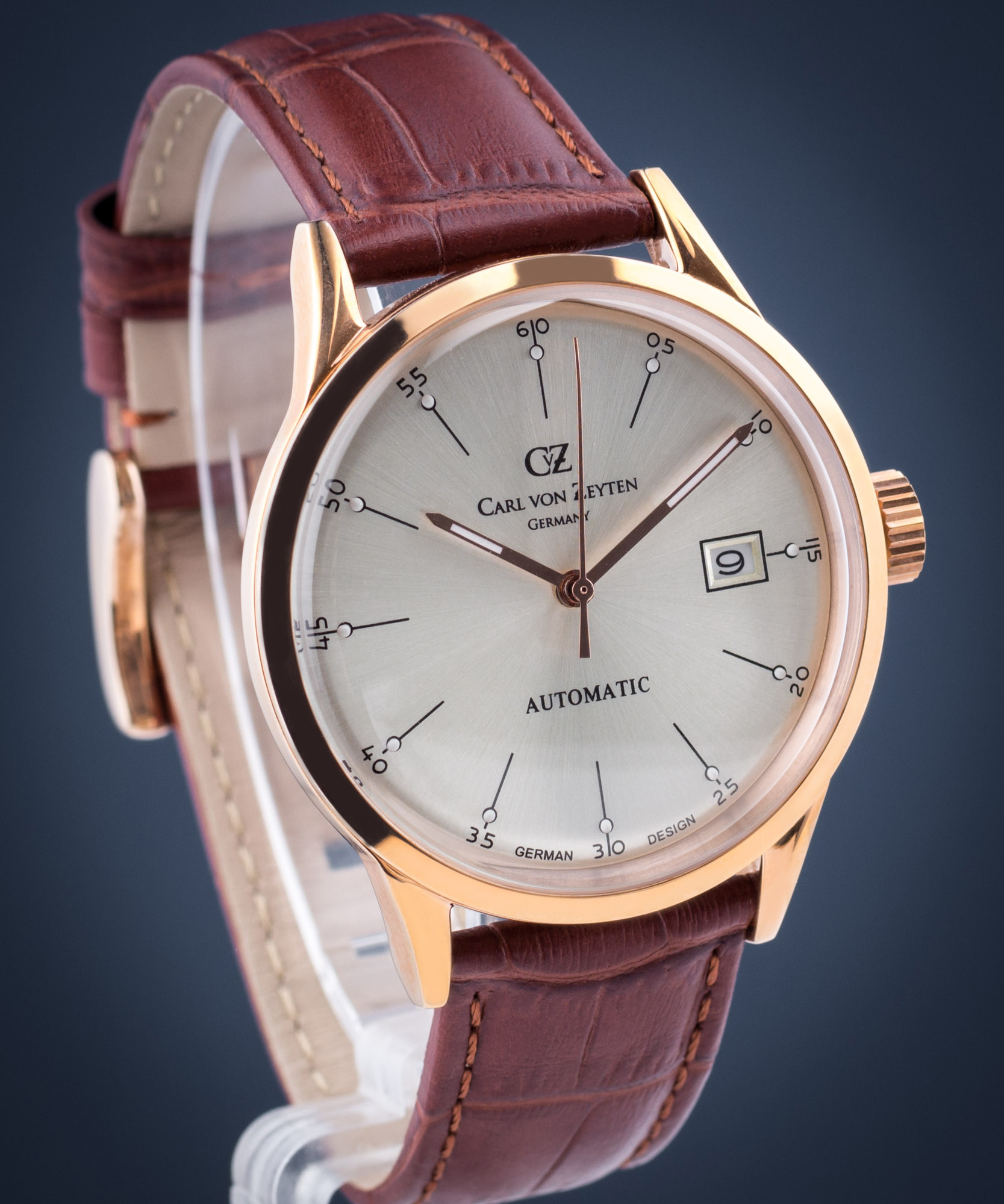 Carl Von Zeyten Eschenz Automatic Orologio Maschile Cassa Oro Rosa 40mm - 2