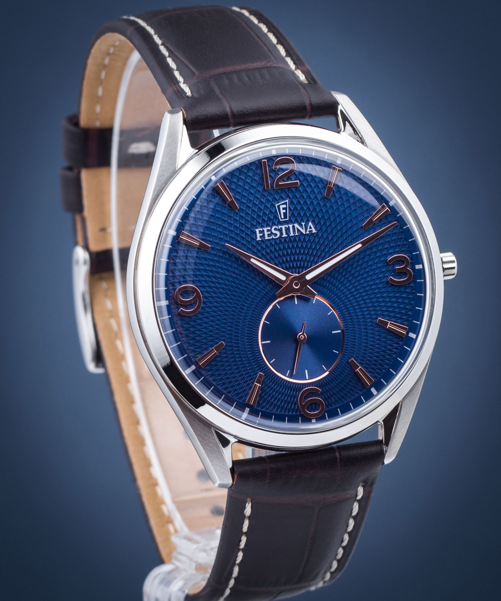Festina orologio da polso in pelle da uomo marrone Moda