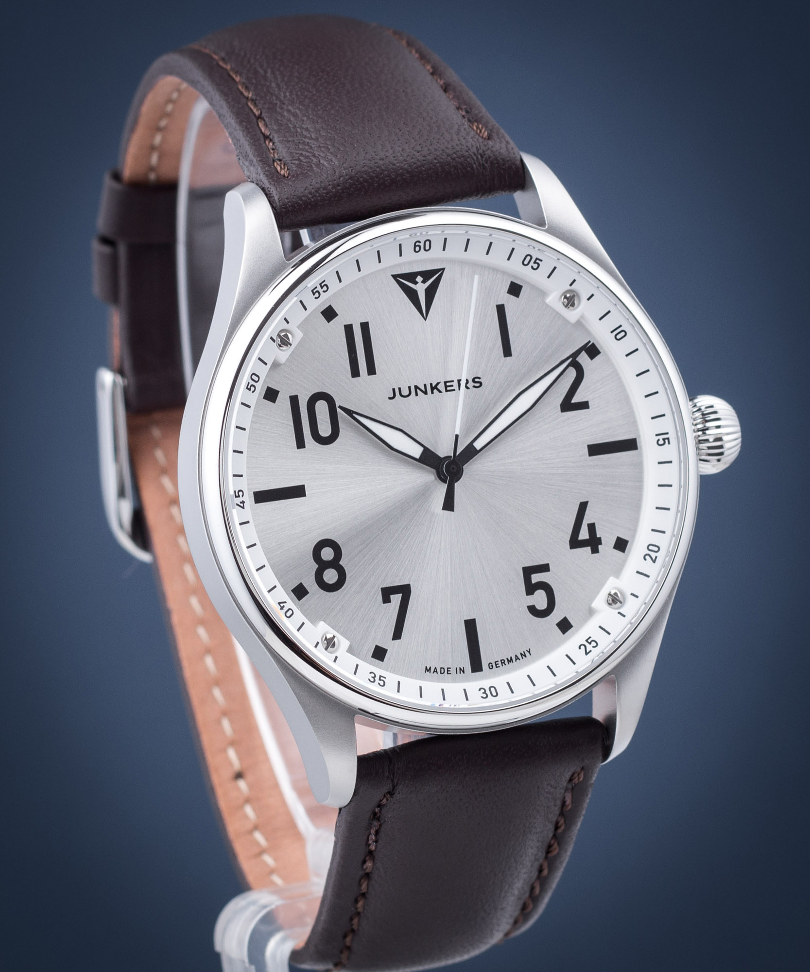 Junkers Flieger 9.02.03.03 Orologio Da Polso Uomo In Acciaio Inox Con Vetro Zaffiro - 4
