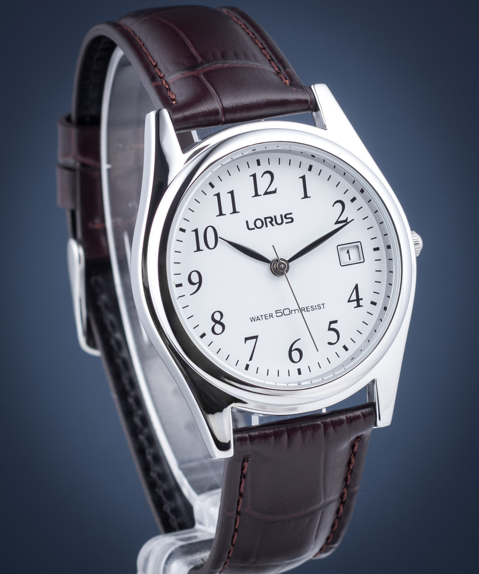 Girard Perregaux Vintage / orologio uomo / quadrante beige / cassa acciaio / cinturino pelle marrone chiaro