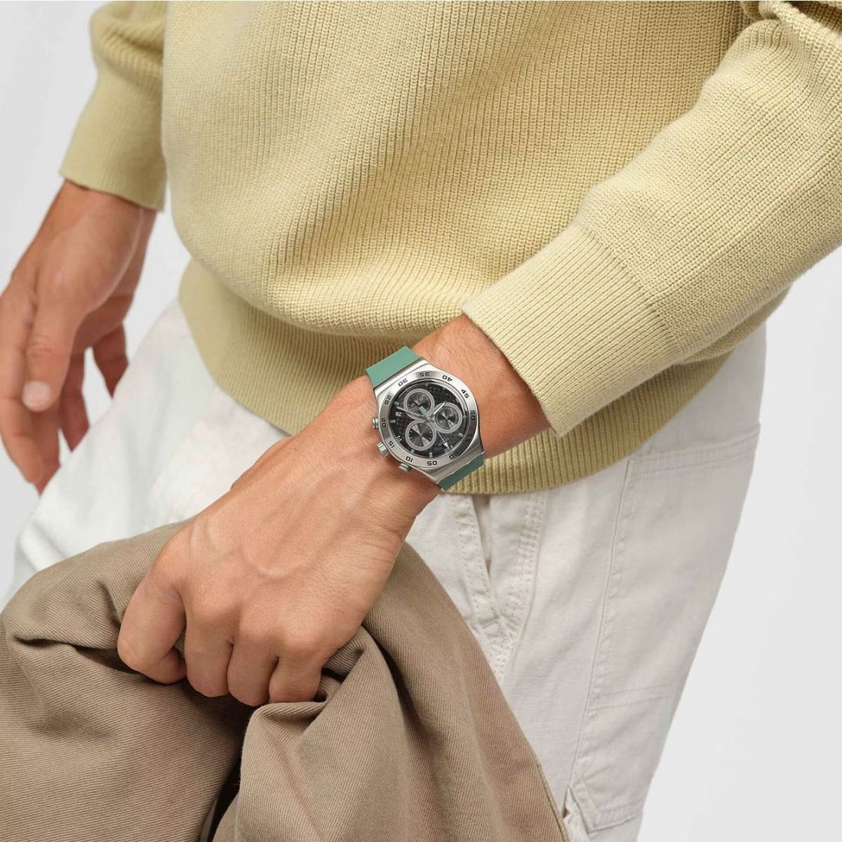 Zegarek Swatch New Irony Carbonic Green Chrono