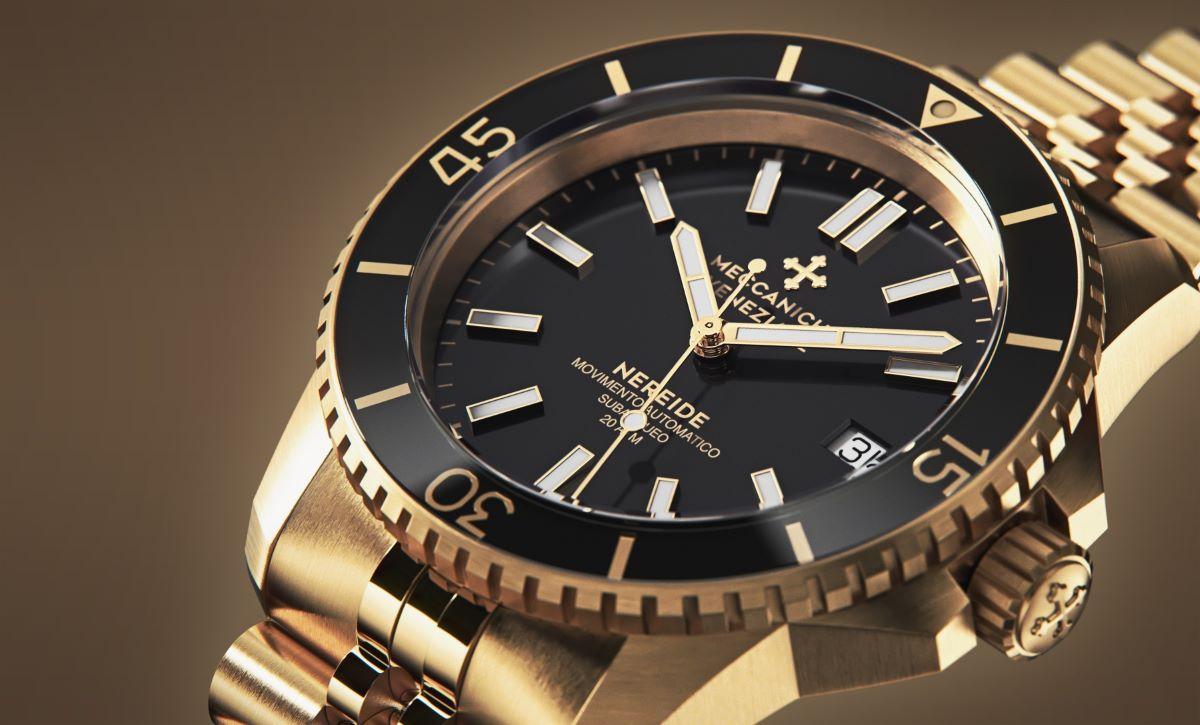 Zegarek Meccaniche Veneziane Nereide Full Gold PVD