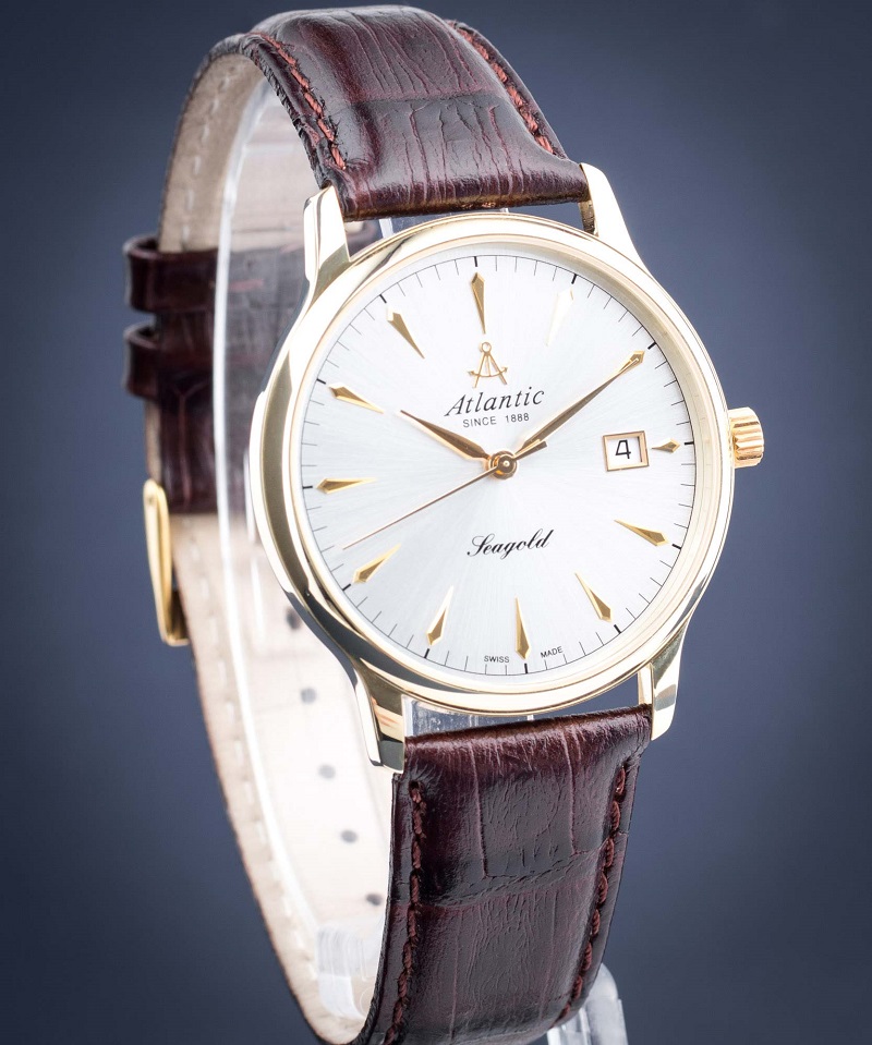 zloty zegarek meski Atlantic Seagold