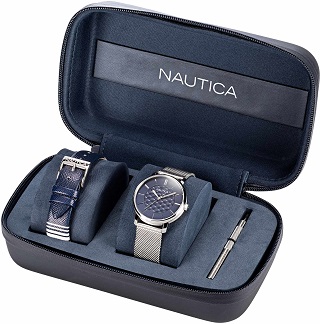Zegarek damski Nautica Coral Gables srebrno-granatowy