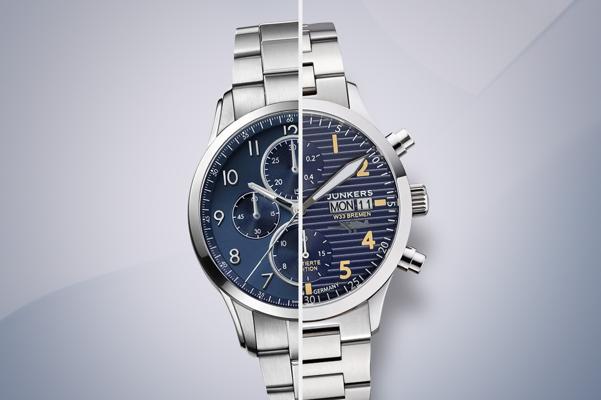 Zegarek męski Maurice Lacroix Pontos Chronograph 43mm PT6388-SS002-420-1 oraz Junkers W33 Bremen Limited Edition 9.14.02.01.M