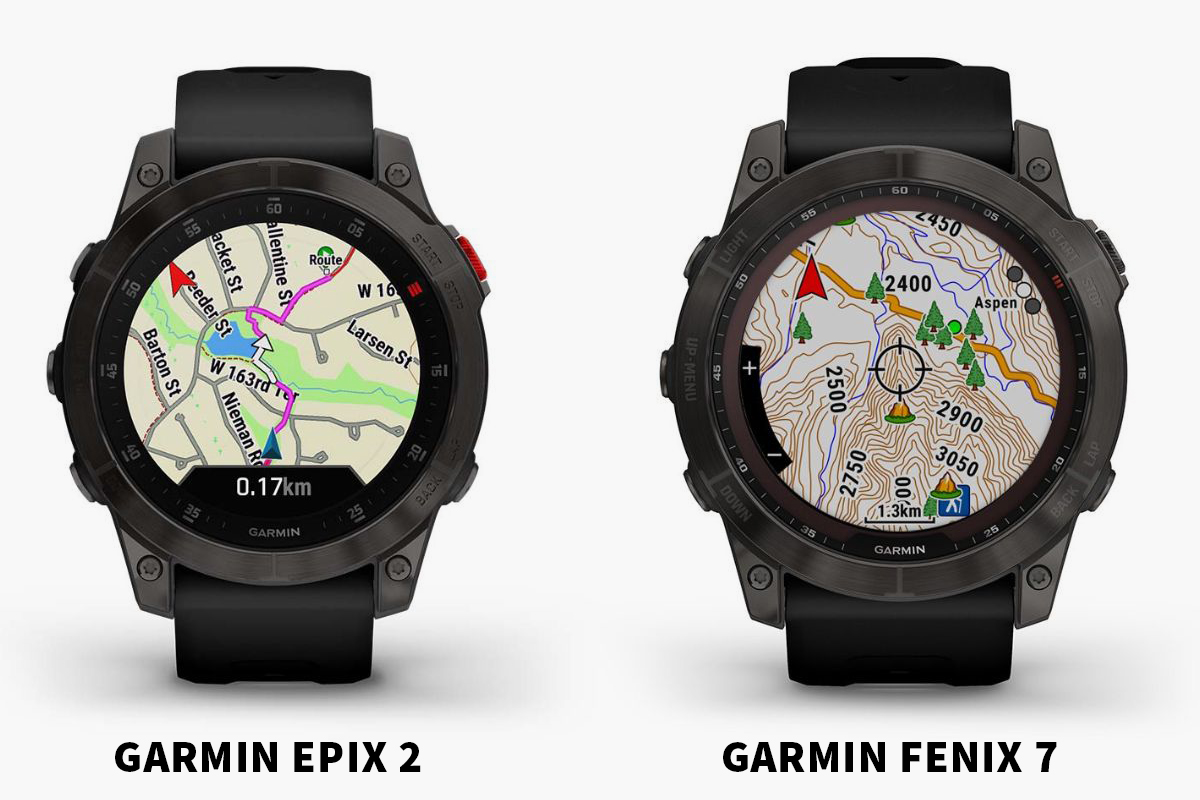 Garmin Epix 2 Fenix 7 porownanie ekranów