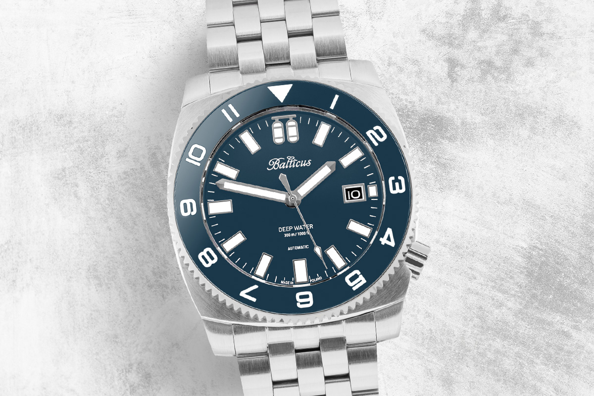 Zegarek dla nurków diver Balticus Deep Water Blue SET Limited Edition