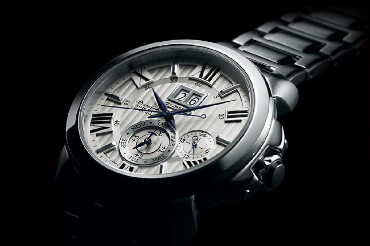 Zegarek męski Seiko Premier Kinetic Perpetual z funkcją wiecznego kalendarza
