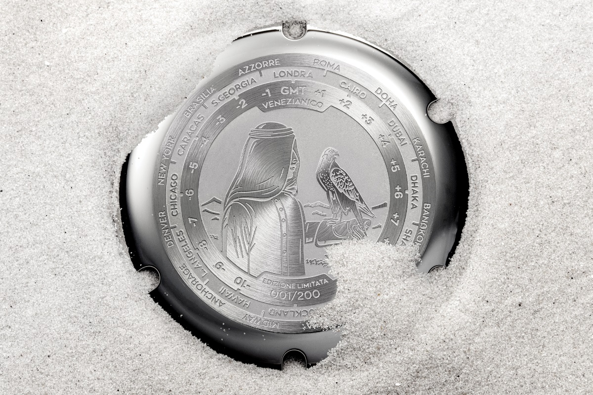 Dekiel z numerem limitacji w zegarku limitowanym Venezianico Qatar Limited Edition