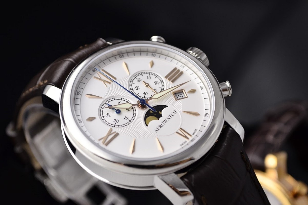 Zegarek męski Aerowatch z fazami księżyca