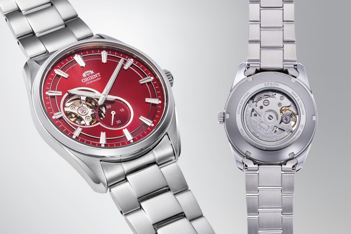 Orietn Contemporary Semi Skeleton Automatic czerwony