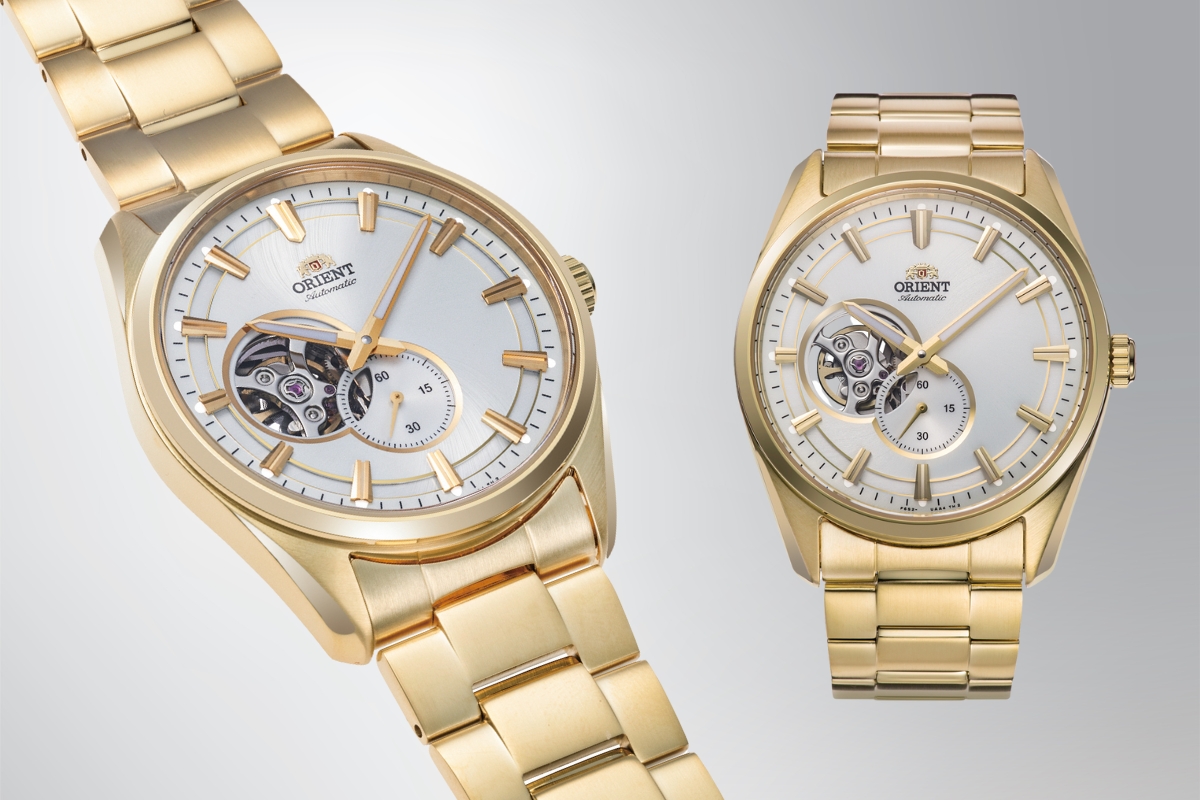 Orietn Contemporary Semi Skeleton Automatic złoty
