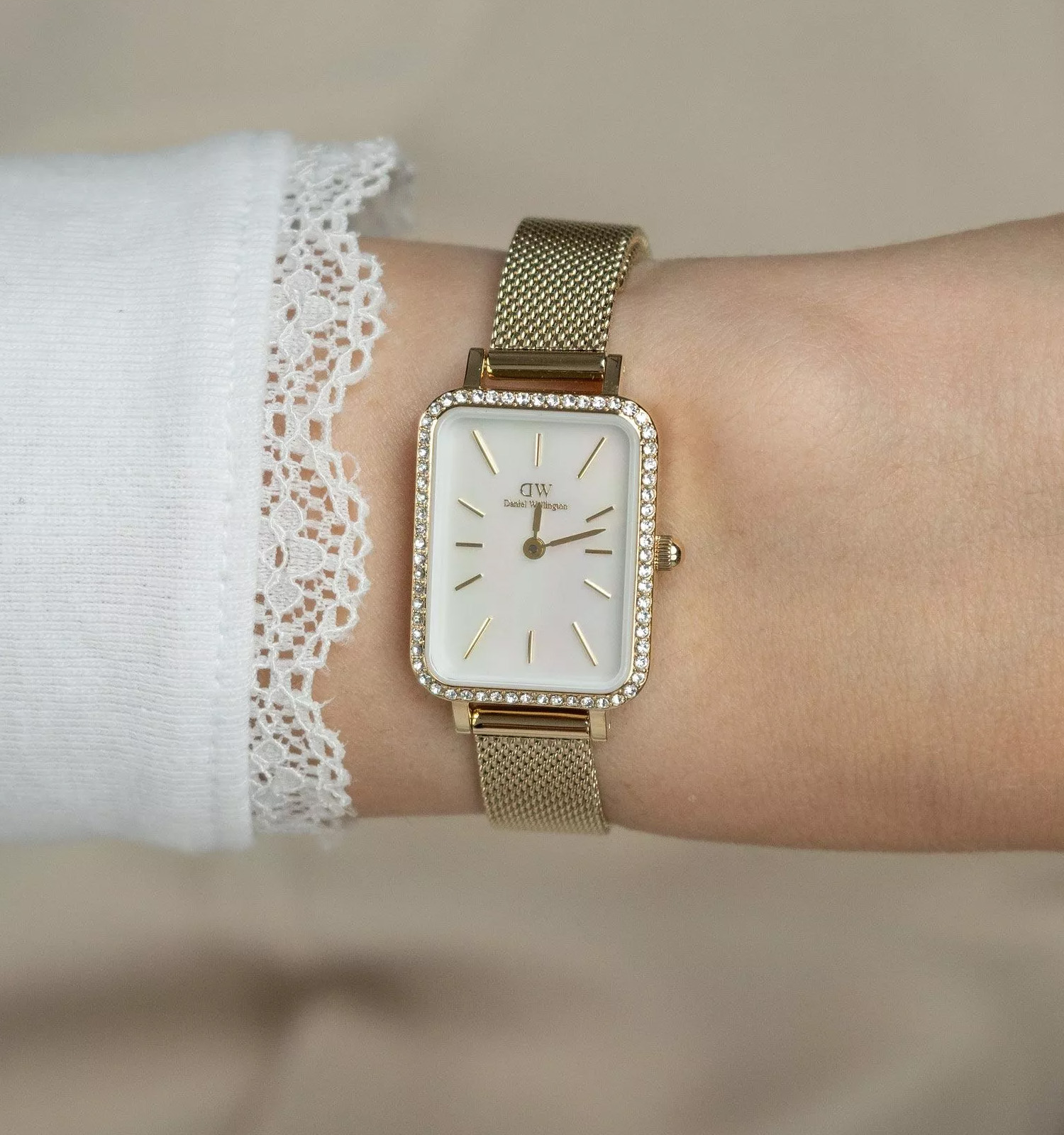 Zegarek damski Daniel Wellington Quadro Lumine Bezel Evergold 40