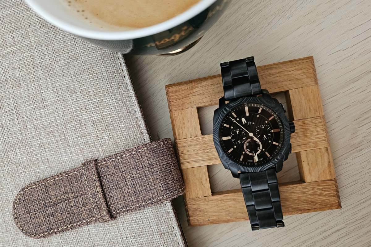 Wygodna bransoleta zegarka Fossil Machine Chronograph FS6097