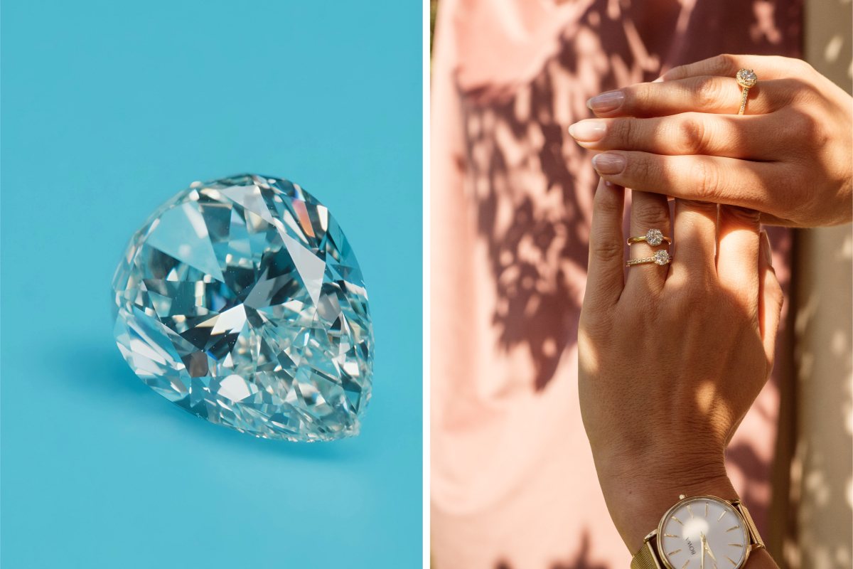 Pierścionek Bonore ze złota próby 585 z diamentem 0,02 ct