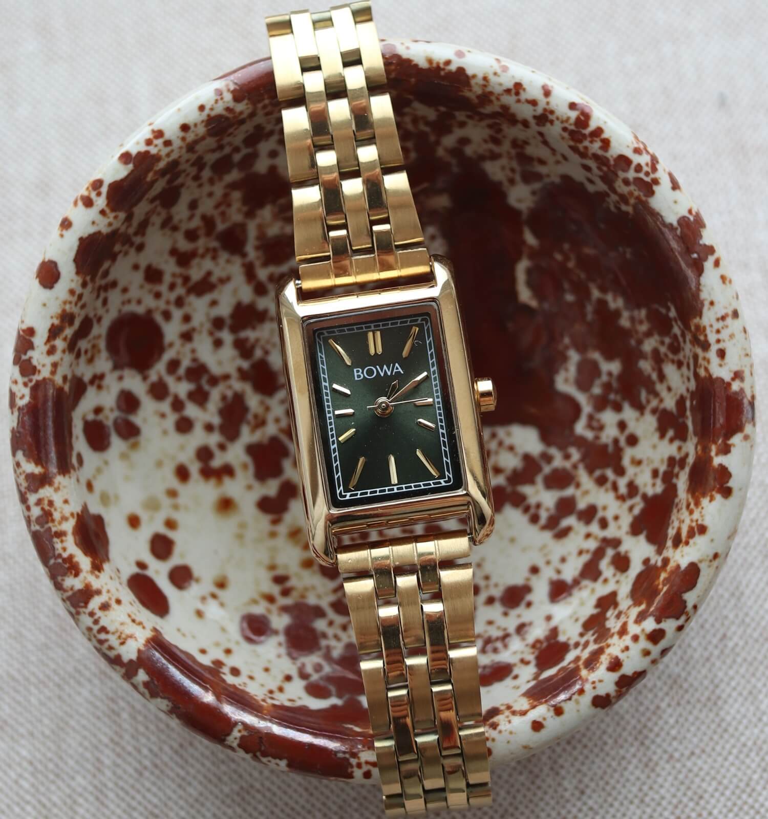 Zegarek damski BOWA Paris Green-Gold Steel 20