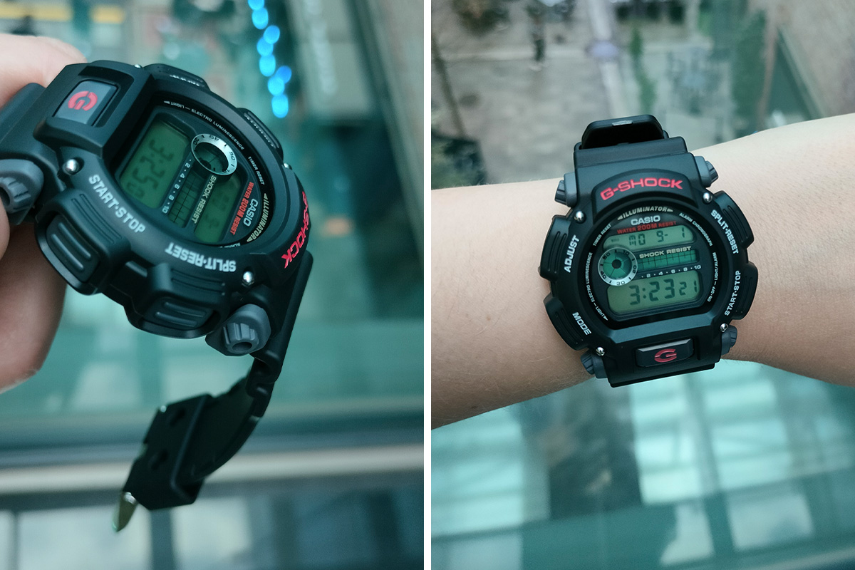 Casio G-SHOCK DW-9052-1VER na damskim nadgarstku