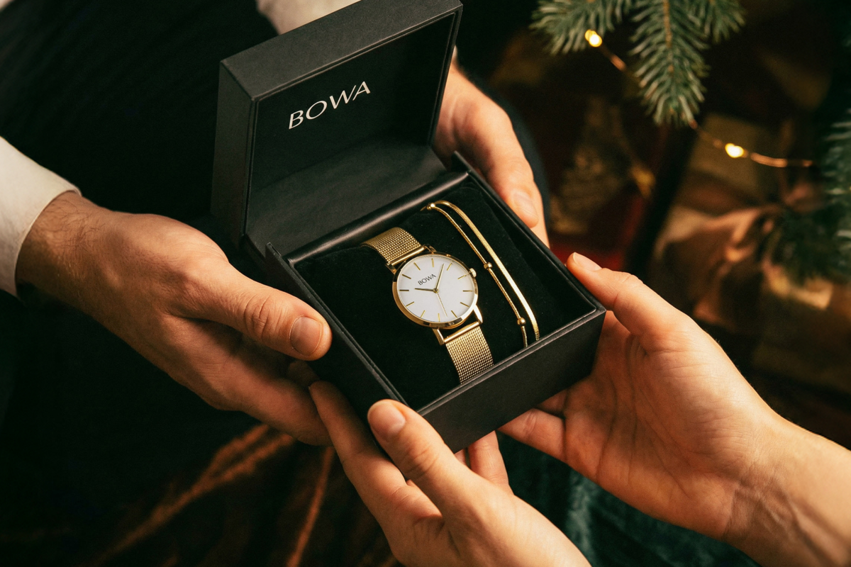 BOWA Tokyo White-Gold Mesh 33 Gift Set (zegarek + bransoletka)