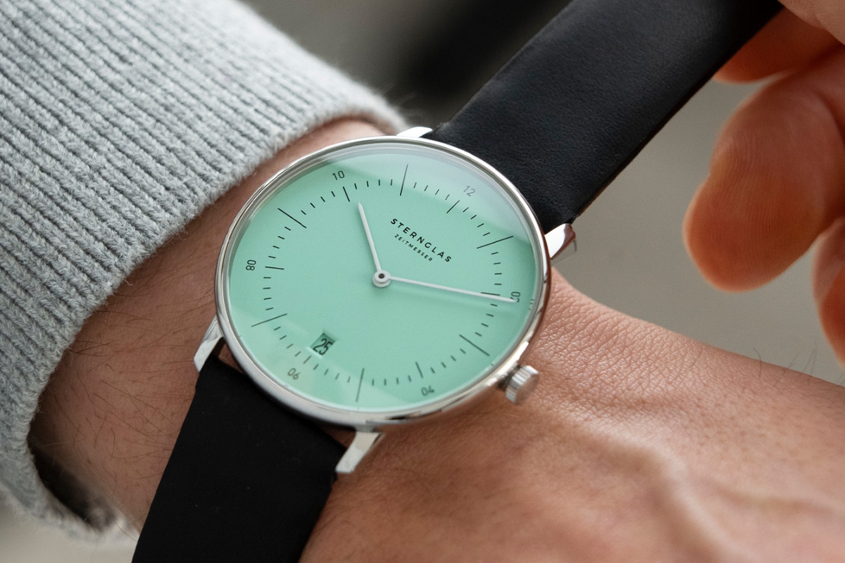 Sternglas Naos z tarczą w kolorze inspirowanym Tiffany Blue