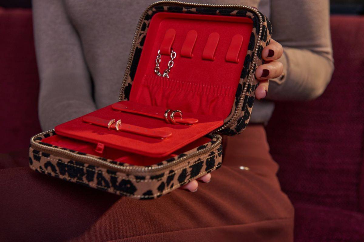 Etui na biżuterię Wolf Savanna Leopard zamykane na zamek