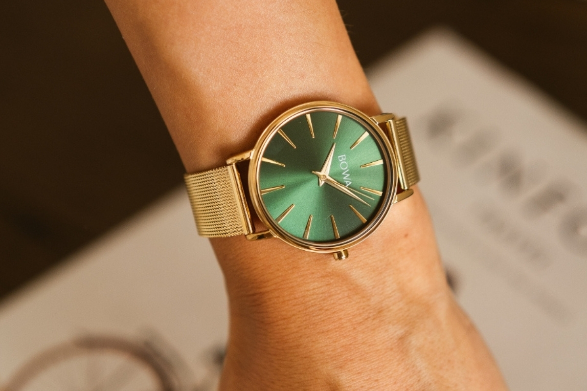 Zegarek damski BOWA Praha Green-Gold Mesh 38
